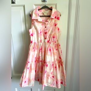 Beautiful Kate Spade Girls size 8 Floral Party Dress Pink and Cream